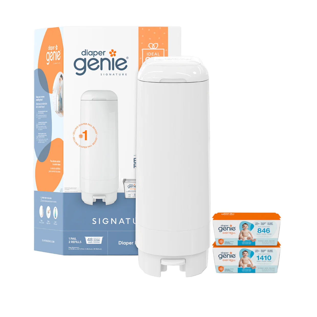 Diaper Genie Signature Gift Set, White