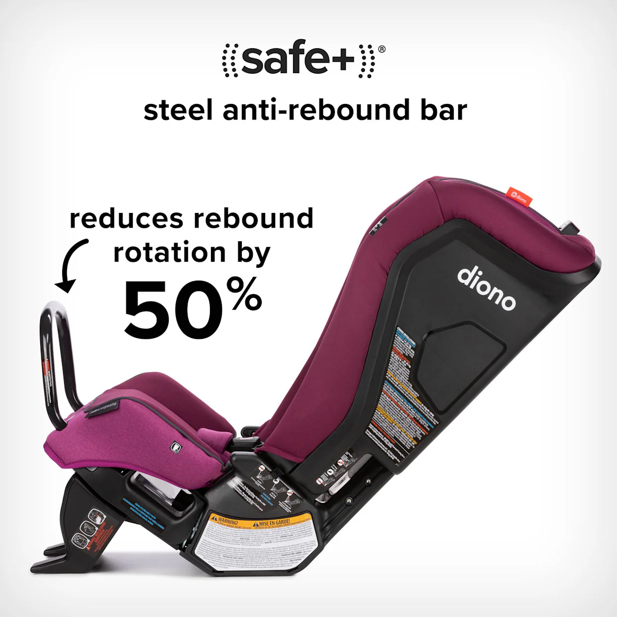 Diono Radian 3R SafePlus Convertible Car Seat, 2023, Purple Plum - Image 2