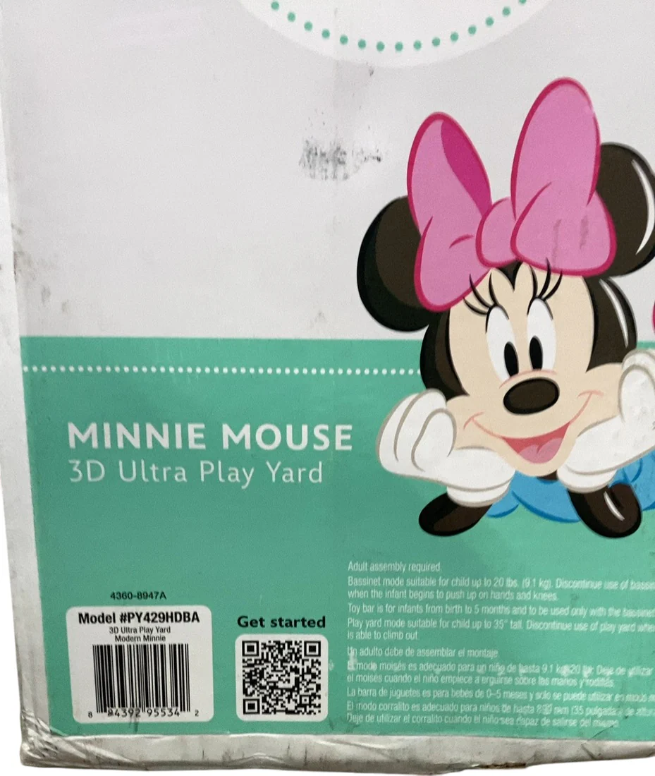 Disney Baby 3D Ultra Play Yard with Bassinet, Modern Minnie - Image 5