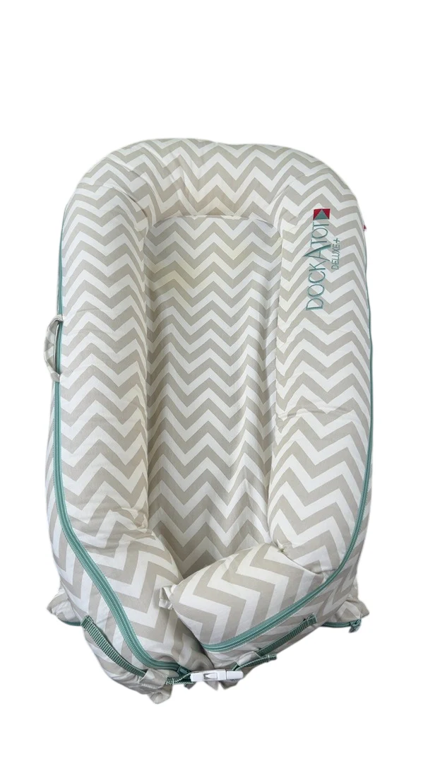 DockATot Deluxe+ Dock, Silver Lining (Chevron) - Image 3