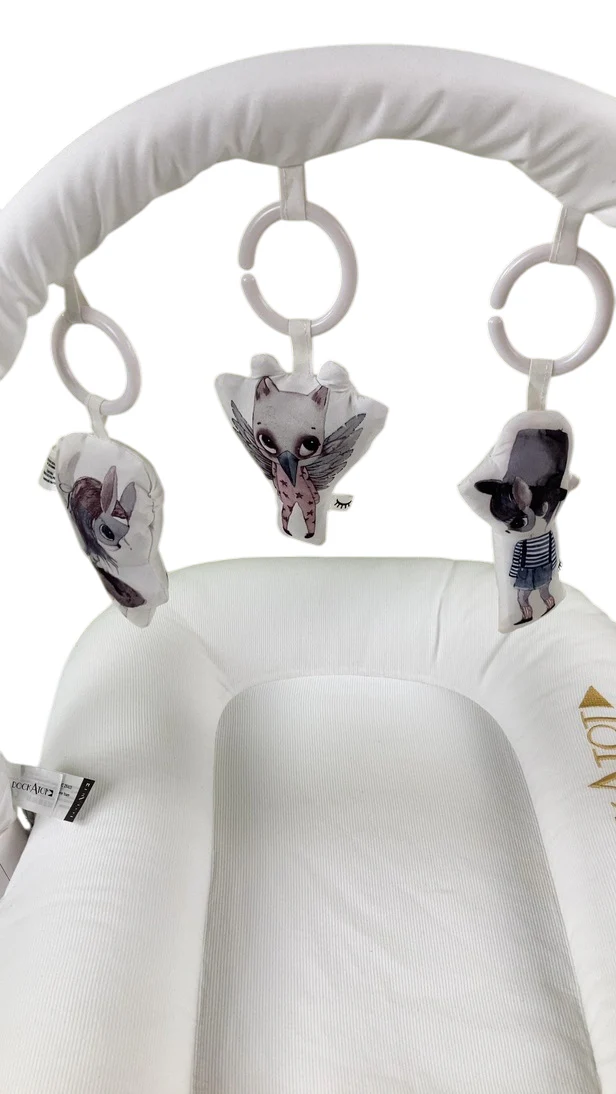 DockATot Deluxe+ Dock with Toy Arch, Pristine White, White Arch w/ Cloud Friends - Image 3