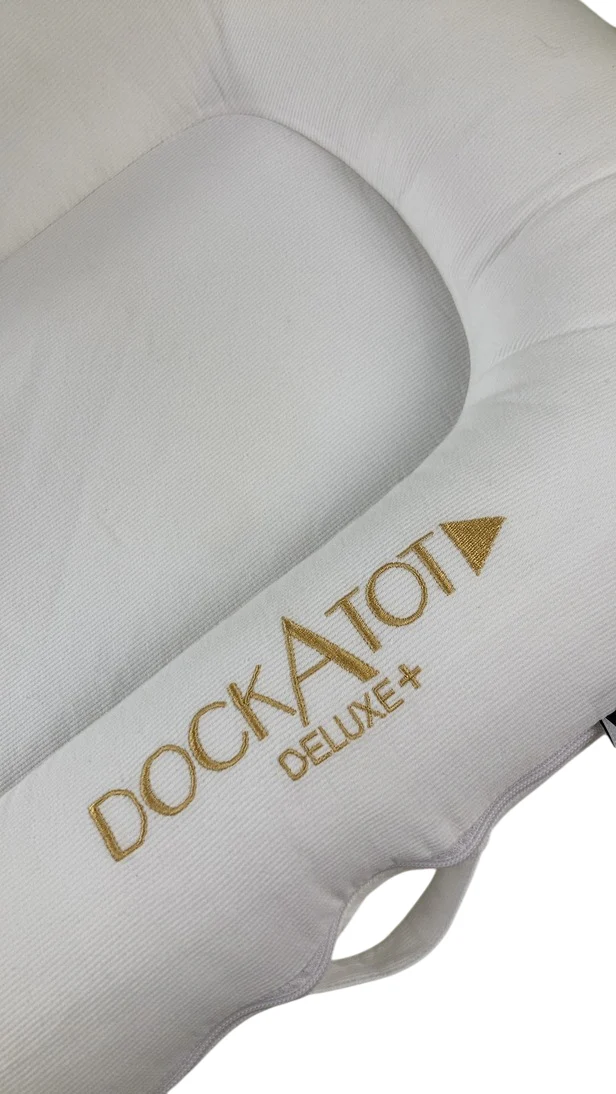 DockATot Deluxe+ Dock with Toy Arch, Pristine White, White Arch w/ Cloud Friends - Image 5