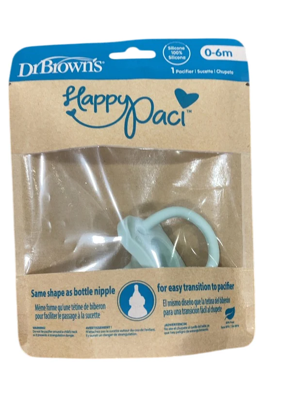 Dr. Brown's HappyPaci Silicone Pacifier, Blue, 0-6 Months, 1 pack - Image 2