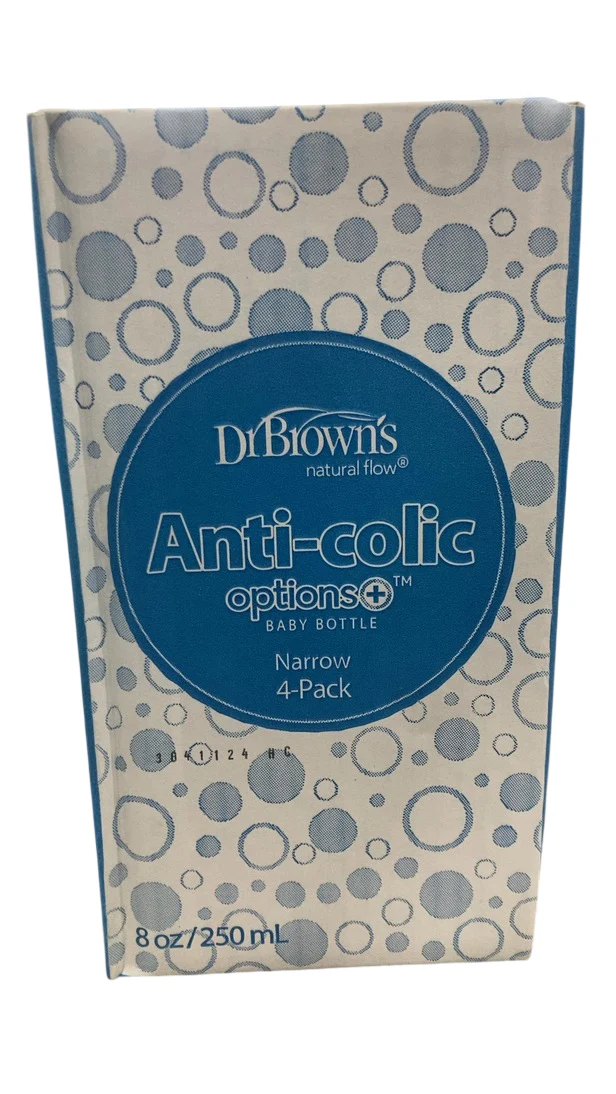Dr. Brown's Natural Flow Anti-Colic Options+ Narrow Baby Bottles, 8oz, Clear, 4 Pack - Image 3