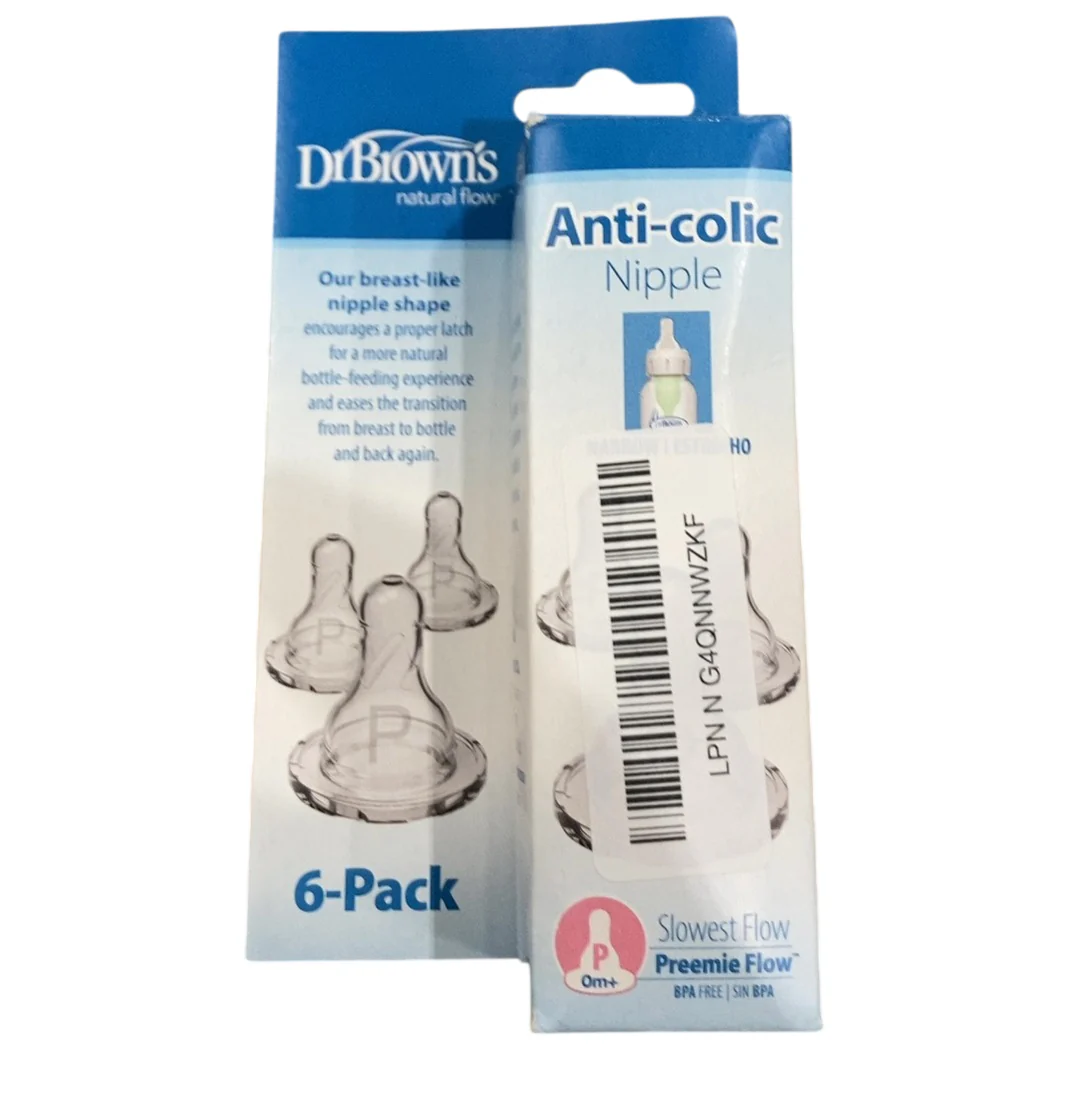 Dr. Brown's Natural Flow Baby Bottle Nipples 6 Pack, Preemie (0m+, Slowest Flow), Preemie, Narrow Neck - Image 2