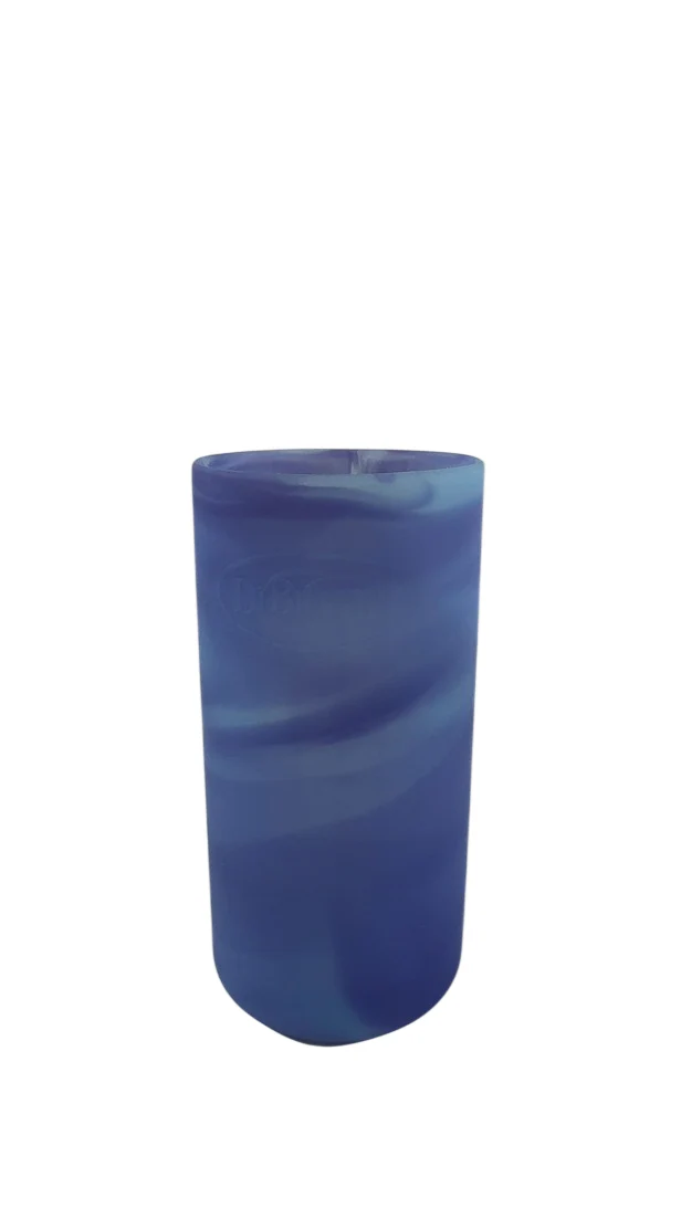 Dr. Brown's Natural Flow Options+ Narrow Glass Bottle Silicone Sleeve, 8oz, Glow in the Dark Blue - Image 2