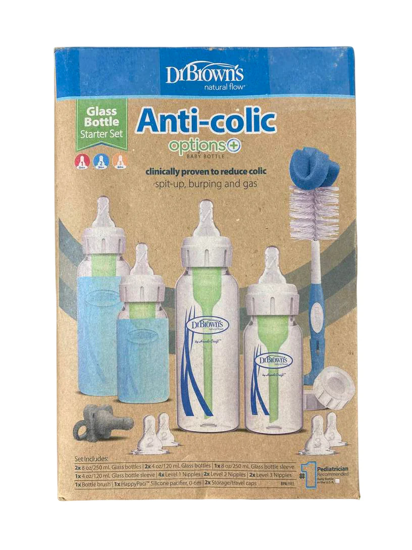 Dr. Brown's Options+ Glass Narrow Anti-Colic Baby Bottle Gift Set, 18 Count - Image 2