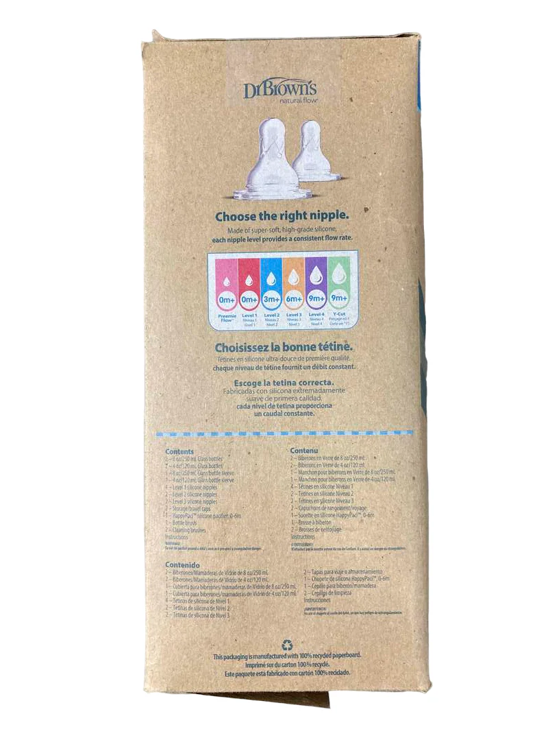 Dr. Brown's Options+ Glass Narrow Anti-Colic Baby Bottle Gift Set - Image 2