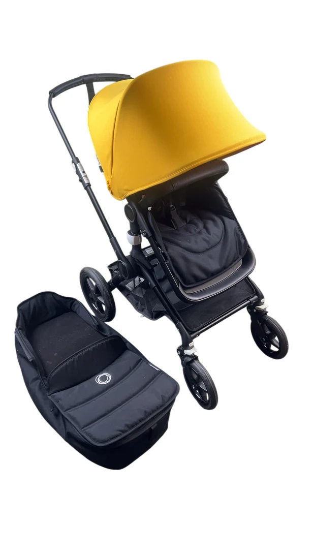 Bugaboo Fox Stroller, 2019, Black, Sunrise Yellow