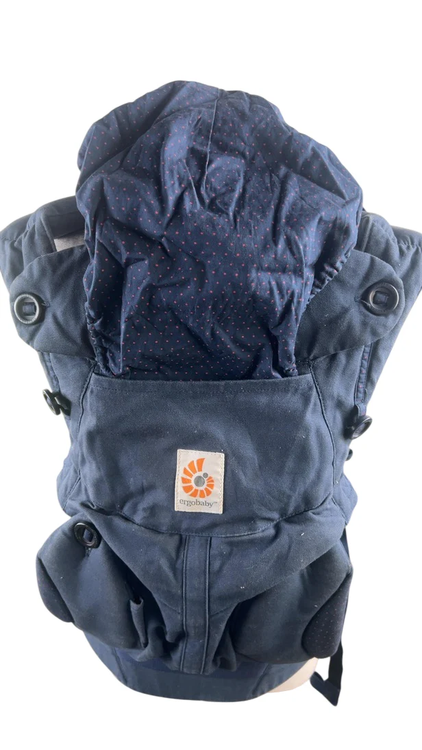 Ergobaby Four Position 360 Baby Carrier, Navy Mini Dots - Image 2