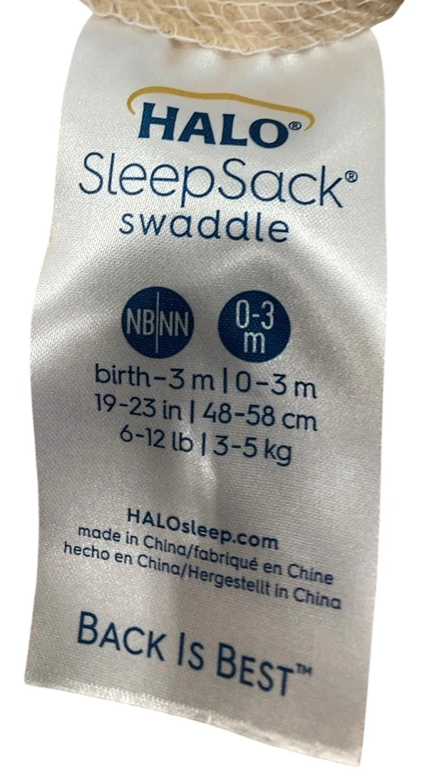 DRAFT - Halo Micro-Fleece Swaddle, Gingham Tan, Newborn - Image 3