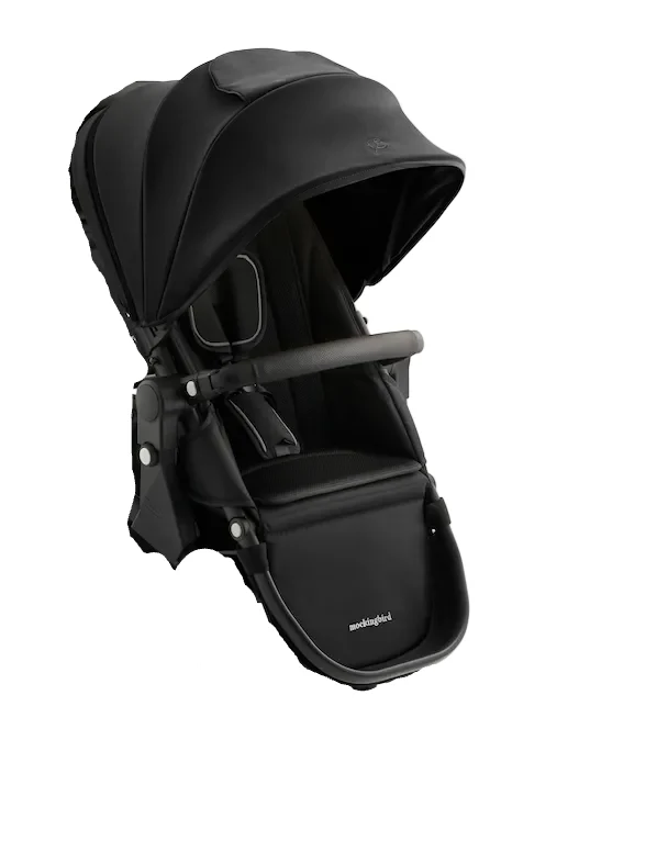 Mockingbird 2nd Seat Kit 3.0, Solid Black, Charcoal with Black Leather