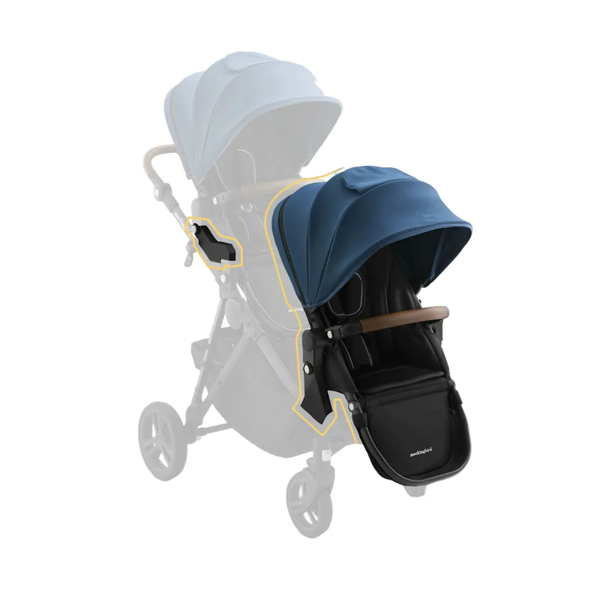 Mockingbird 2nd Seat Kit 3.0, Sea, Charcoal with Penny Leather