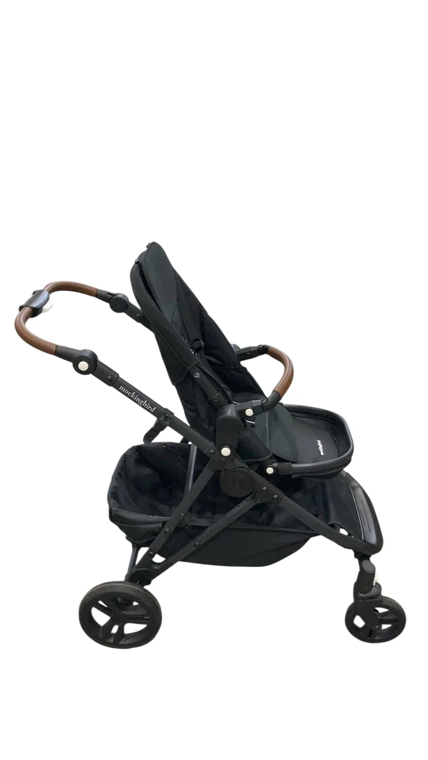 Mockingbird Single to Double 3.0 Stroller, 2025, Charcoal with Penny Leather, Solid Black - Image 10