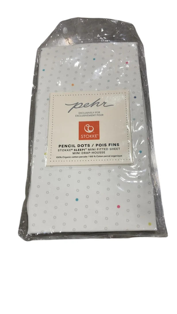 Pehr Stokke Sleepi Mini Fitted Sheet, V2, Rainbow Dot - Image 3