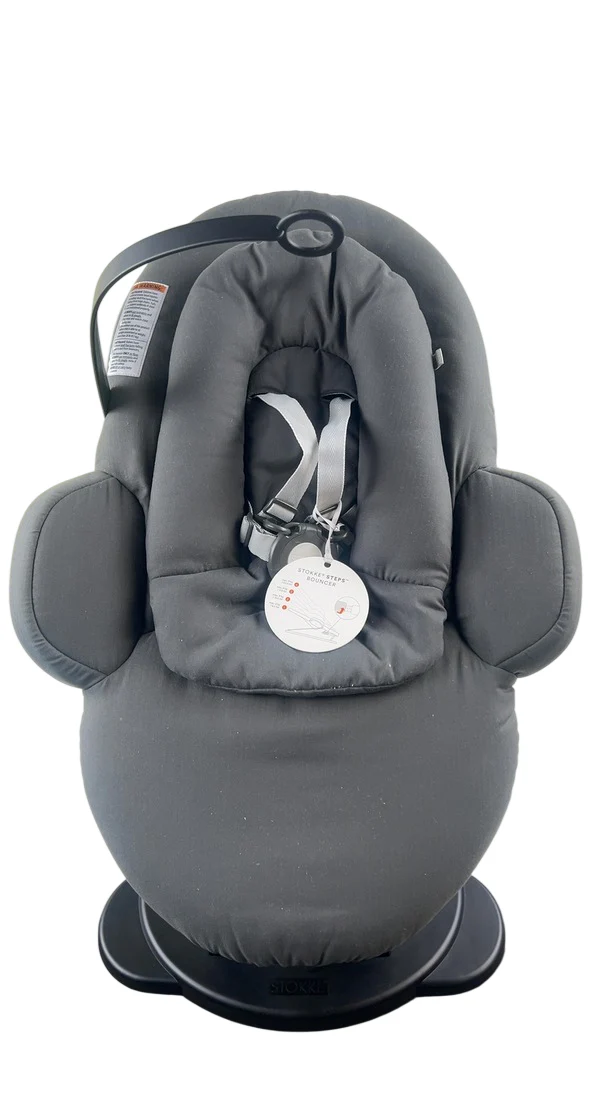 Stokke Steps Bouncer, Herringbone Grey Black Chassis - Image 2