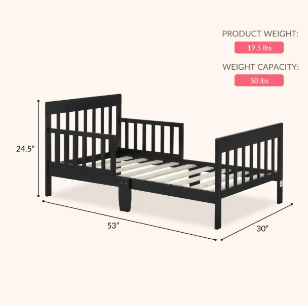 Dream On Me Finn Toddler Bed, Black - Image 2