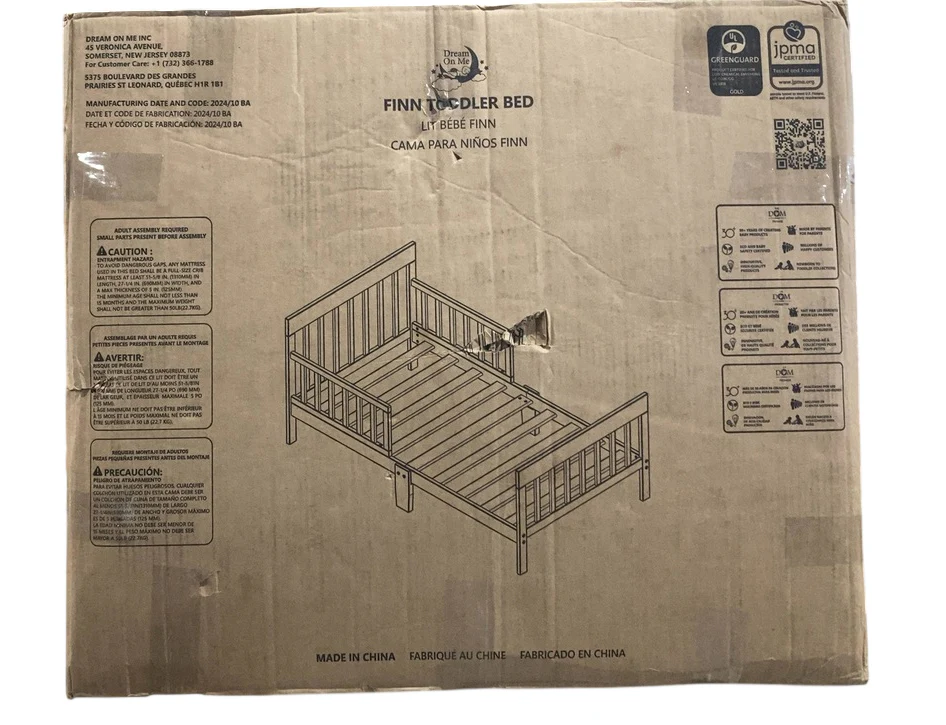 Dream On Me Finn Toddler Bed, Cool Grey - Image 2