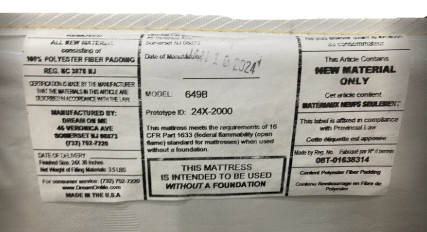 Dream On Me Foam Pack n Play Mattress( Model 649B) - Image 3