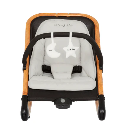 Dream On Me Rock with me 2-in-1 Rocker and Stationary Seat, Black/Grey - Image 2