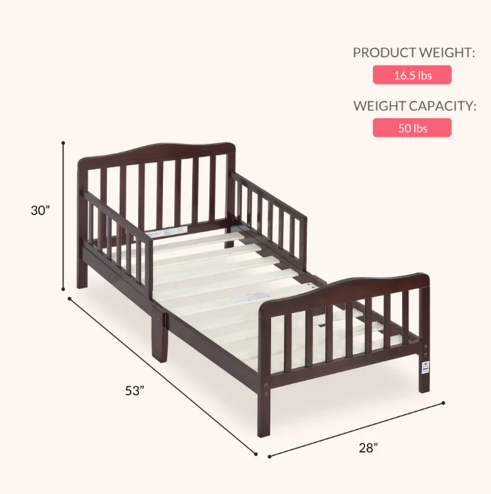 Dream On Me Toddler Bed, Expresso, Memphis Classic - Image 2
