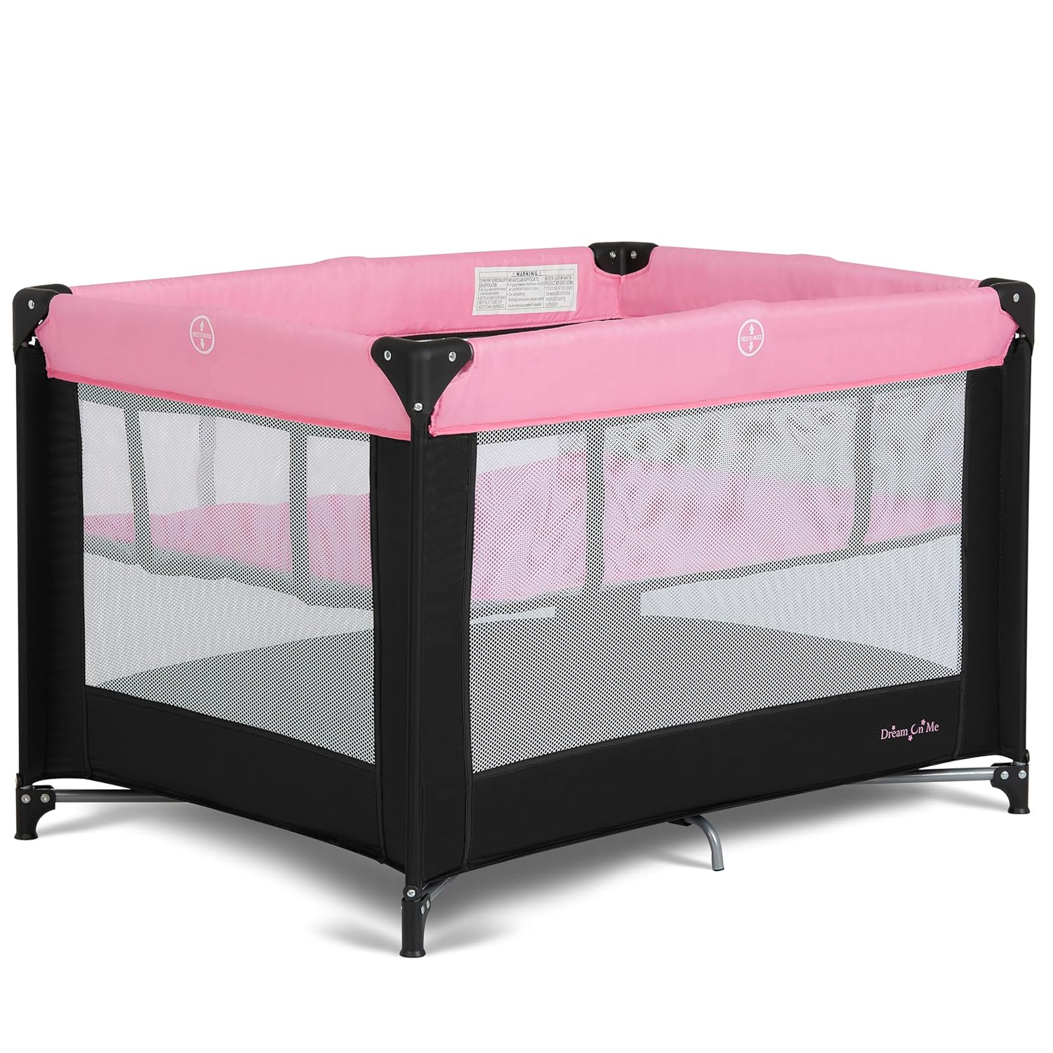 Dream On Me Zazzy Portable Playard with Bassinet, Pink
