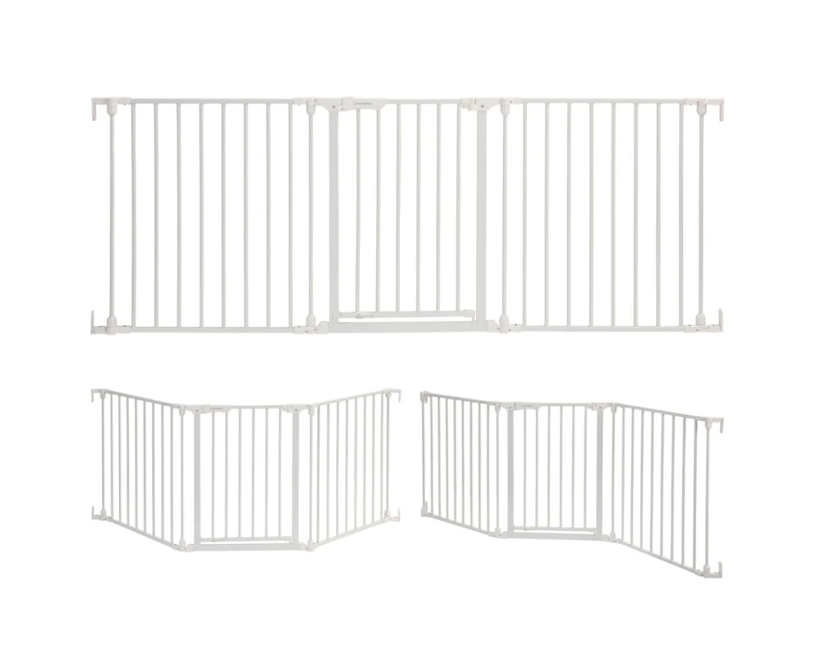 Dreambaby Discovery Metal Baby Gate 76.5" Extra Wide 3 Panel, White
