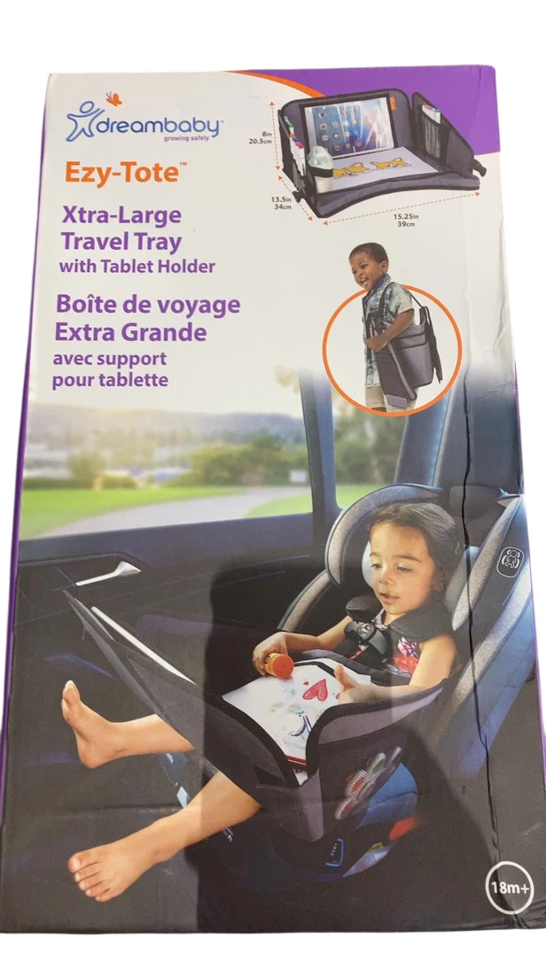 Dreambaby Ezy-Tote Travel Tray With Tablet Holder, Grey - Image 2