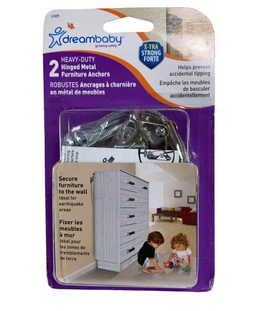 Dreambaby Hinged Metal Furniture Anchors 2pack