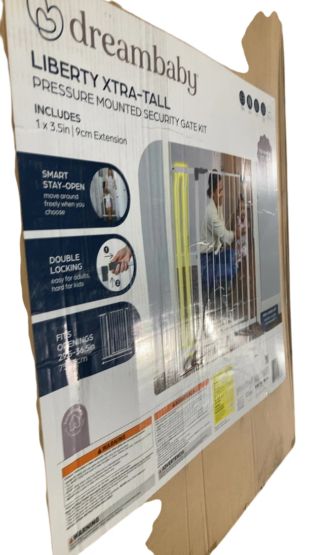 Dreambaby Liberty Extra Tall 29.5-36.5" Auto Close Metal Baby Gate, White, Model L768 - Image 3