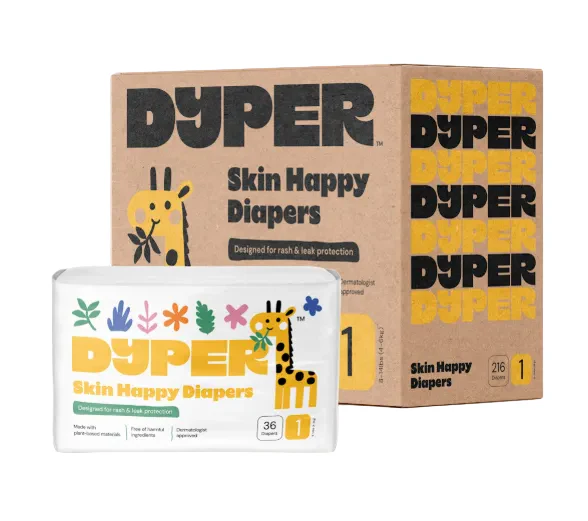 DYPER Skin Happy Diapers, 1- 216 Ct