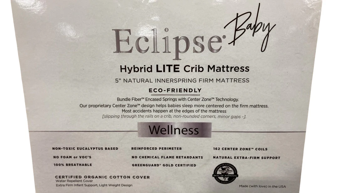 Eclipse Baby Wellness Hybrid LITE Crib Mattress, Organic - Image 3
