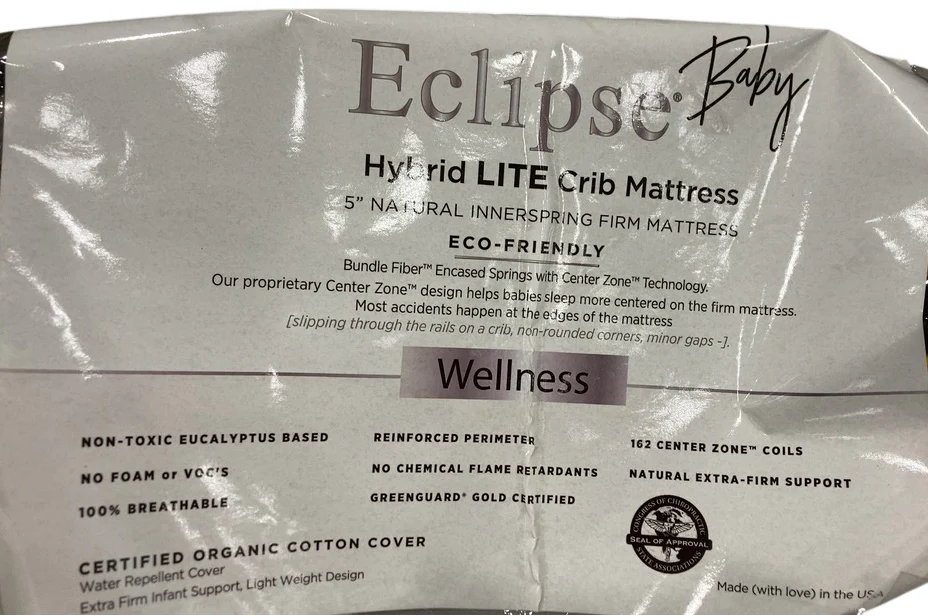 Eclipse Baby Wellness Hybrid LITE Crib Mattress, Organic - Image 3