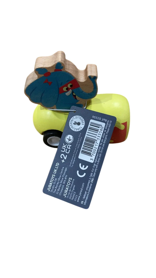 Janod Appelpop Pull-Back Car, Elephant - Image 3