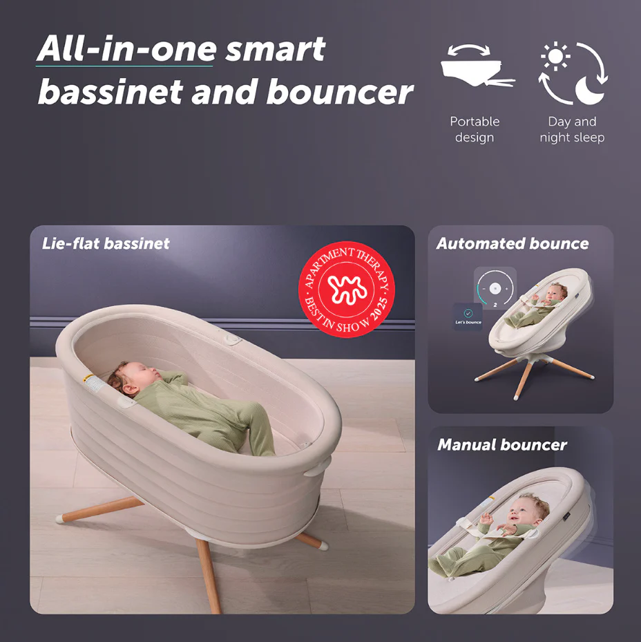 Elvie Rise All-in-One Smart Bouncer & Bassinet - Image 2