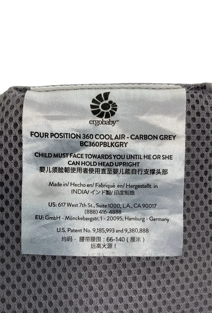 Ergobaby 360 All Positions Cool Air Mesh Baby Carrier, Carbon Grey - Image 4