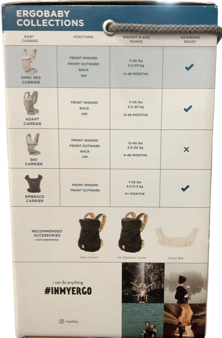 Ergobaby 360 All Positions Cotton Baby Carrier, Pearl Grey - Image 3