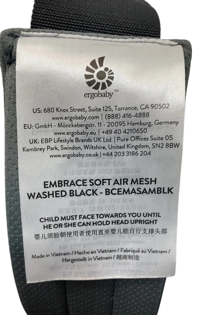 Ergobaby Embrace Baby Carrier, Mesh, Washed Black - Image 4