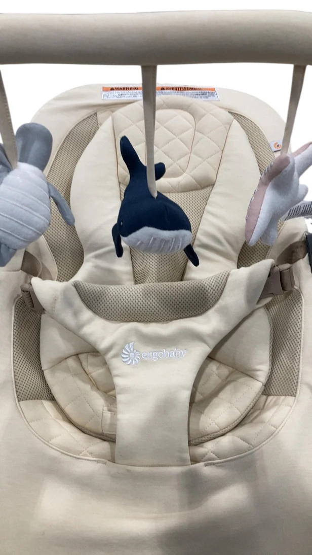 Ergobaby Evolve Bouncer & Toy Bar Bundle, Cream - Image 2