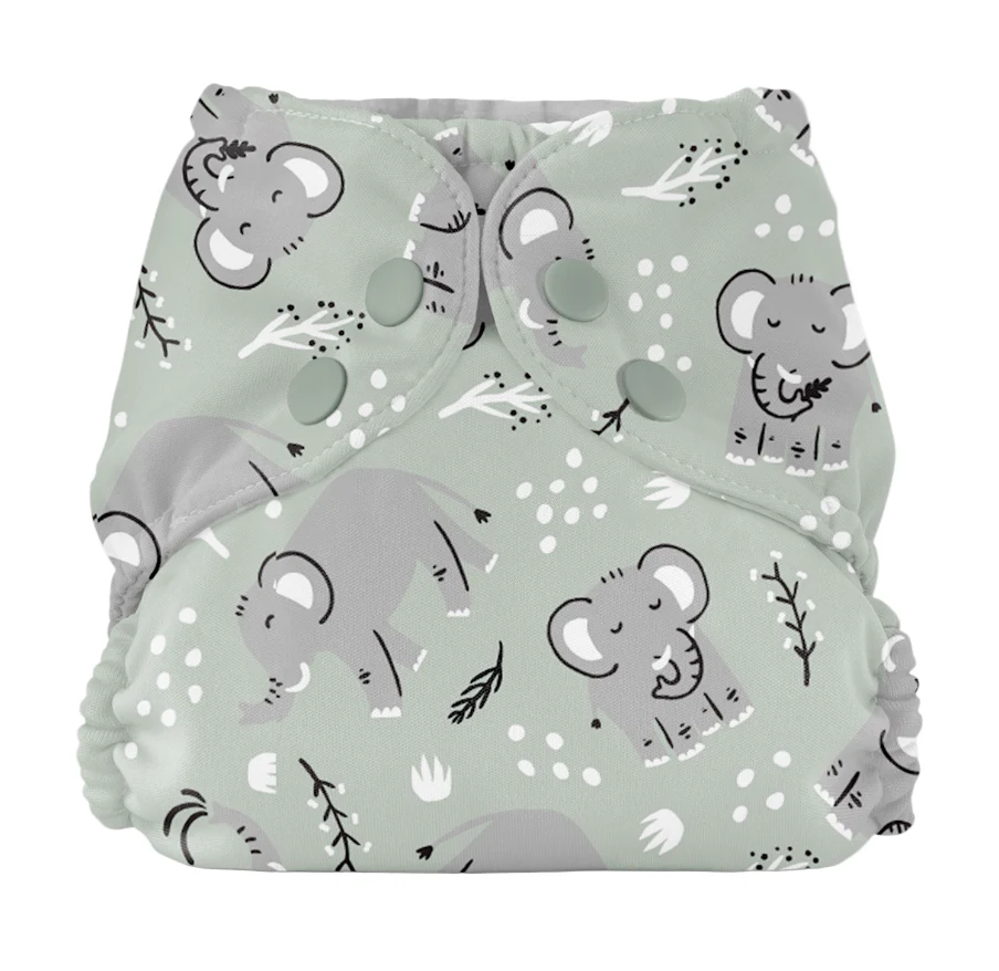 Esembly Outer Diaper Cover, Elephants, Size 1, 1 pack