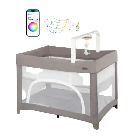 Evenflo Eris One-Hand Playard with Bassinet, Truffle Taupe