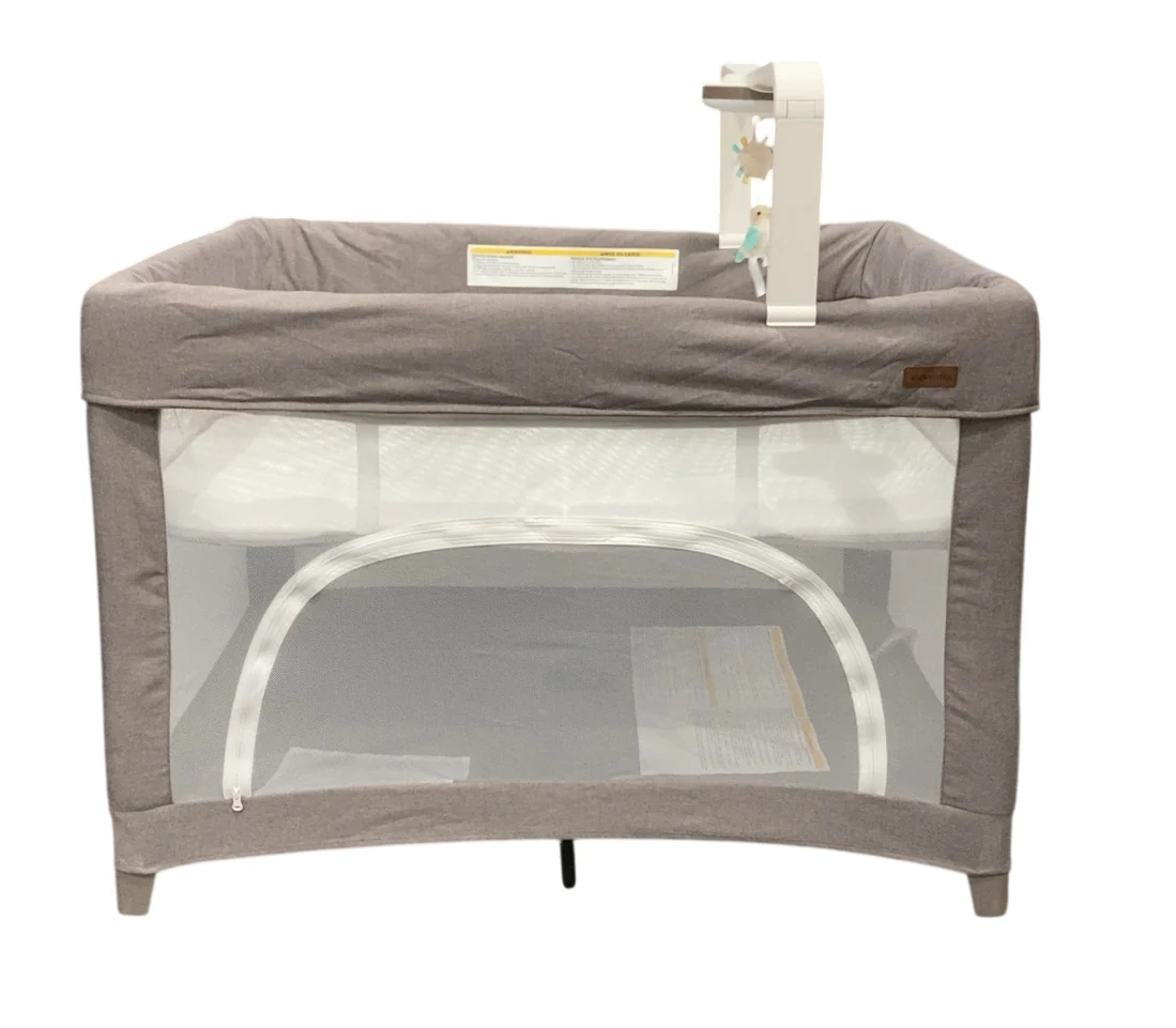 Evenflo Eris One-Hand Playard with Bassinet, Truffle Taupe - Image 2