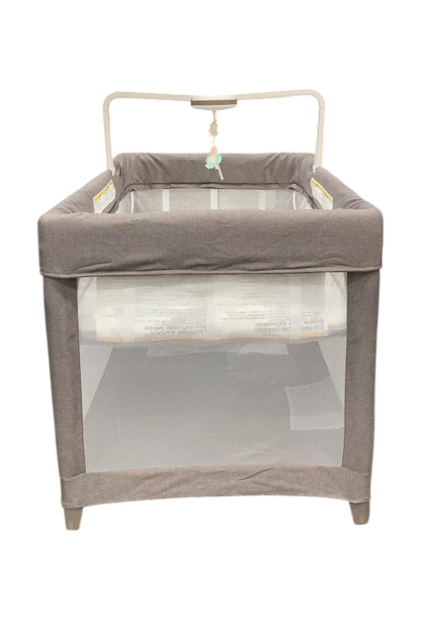 Evenflo Eris One-Hand Playard with Bassinet, Truffle Taupe - Image 3