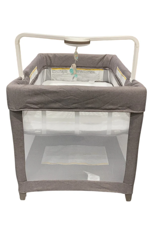 Evenflo Eris One-Hand Playard with Bassinet, Truffle Taupe - Image 5