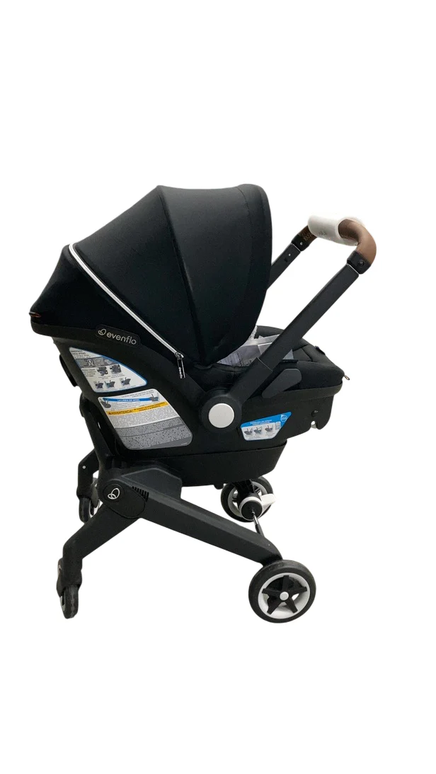 Evenflo Gold Shyft Dual Ride Infant Car Seat Stroller Combo, 2025, Moonstone Gray, with Carryall Storage and Extended Canopy - Image 2