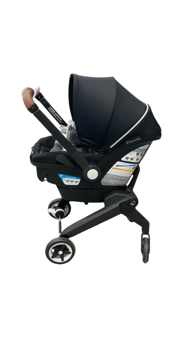 Evenflo Gold Shyft Dual Ride Infant Car Seat Stroller Combo, Moonstone Gray, 2025, with Carryall Storage and Extended Canopy - Image 4