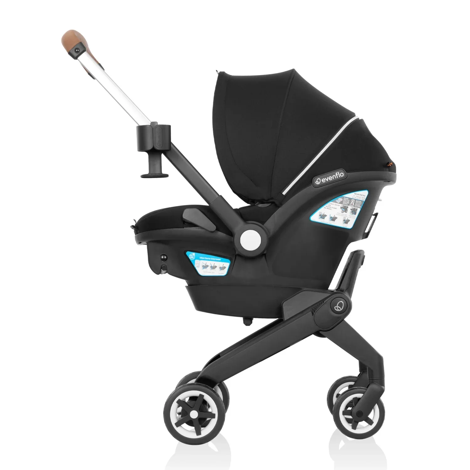 Evenflo Gold Shyft Dual Ride Infant Car Seat Stroller Combo, Onyx, 2025, with Carryall Storage and Extended Canopy - Image 3