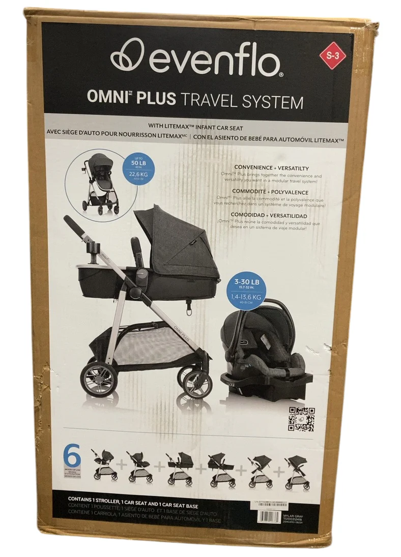 Evenflo Omni Plus Modular Travel System, 2025, Mylar Gray - Image 2