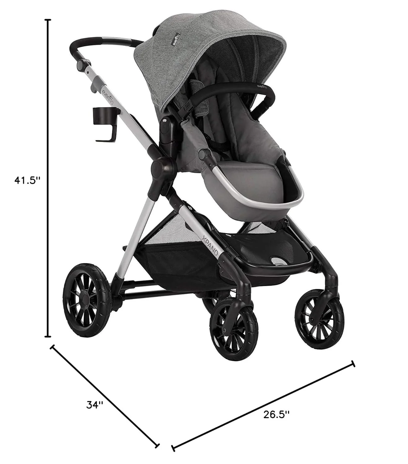 Evenflo Pivot Xpand Modular Stroller, 2020, Percheron - Image 5