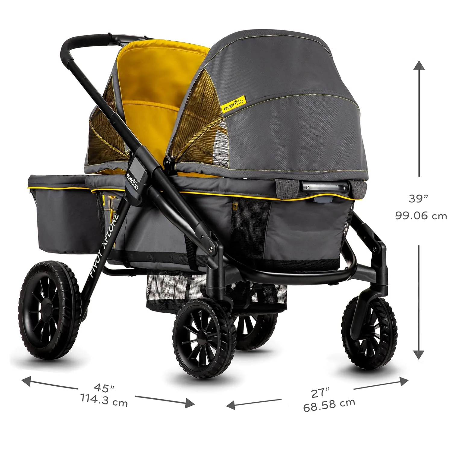 Evenflo Pivot Xplore All-Terrain Double Stroller Wagon, 2025, Adventurer Grey - Image 5